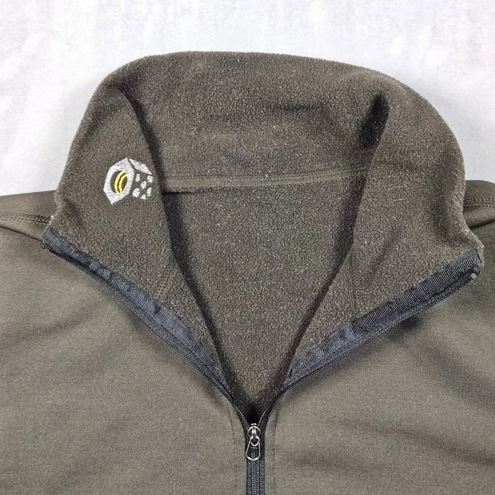 Mountain Hardwear Sweatshirt Mens Medium‎ Green 1/4 Zip Lined Pullover USA Made